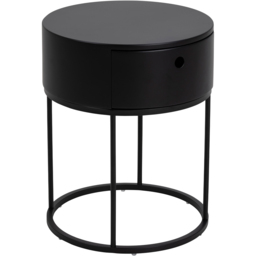 Florence Polo Single Drawer Black Round Bedside Table - Furniture To Go - Wilko - thumbnail 3