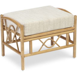 Desser Bali Beige and Cream Fabric Natural Rattan Footstool - Size: 48 x 64 x 46cm - Multi - Wilko - thumbnail 3