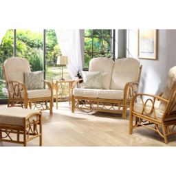 Desser Bali Beige and Cream Fabric Natural Rattan Footstool - Size: 48 x 64 x 46cm - Multi - Wilko - thumbnail 5