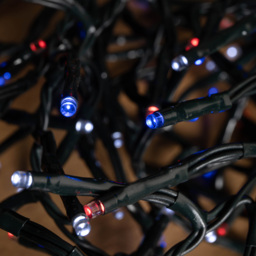 Samuel Alexander SupaBrights 5000 Blue Red and White LED Multi-Function String Light 125m - Size: 2 x 12500 x 15cm - Rainbow - Wilko