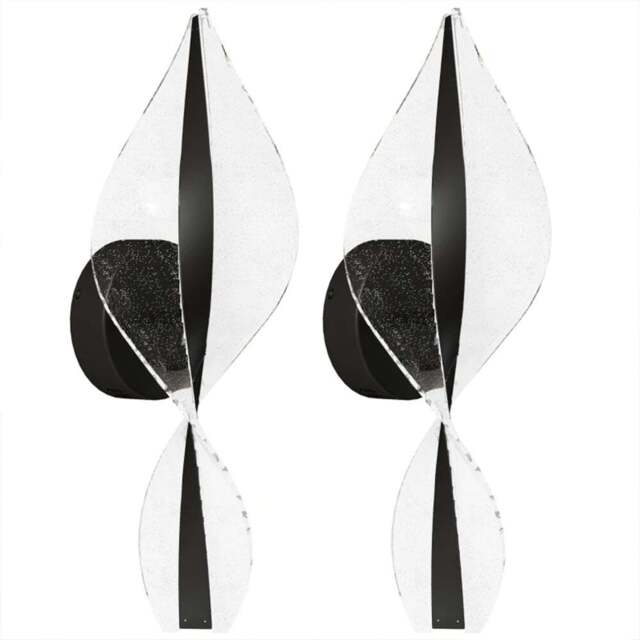 HOMCOM Black Modern Spiral LED Wall Light 2 Pack - Size: 20 x 40 x 52cm - Wilko - image 1