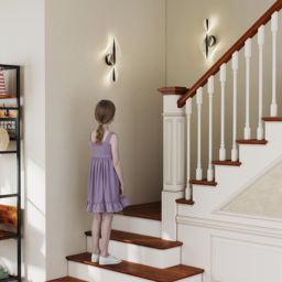 HOMCOM Black Modern Spiral LED Wall Light 2 Pack - Size: 20 x 40 x 52cm - Wilko - thumbnail 5