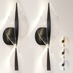 HOMCOM Black Modern Spiral LED Wall Light 2 Pack - Size: 20 x 40 x 52cm - Wilko - thumbnail 3