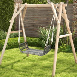 Costway Rattan Backless Garden Swing Bench - Size: 1 Seater - Wilko - thumbnail 4