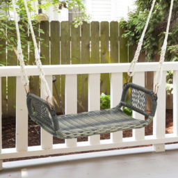 Costway Rattan Backless Garden Swing Bench - Size: 1 Seater - Wilko - thumbnail 1