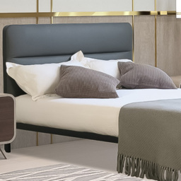 Brooklyn King Size Grey Metal Bed Frame with Faux Leather Headboard - Black - Wilko - thumbnail 3
