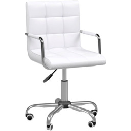 Portland White PU Leather Swivel Office Chair - Size: 52 x 54 x 99cm - Wilko - thumbnail 3