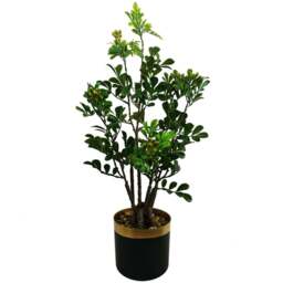 Leaf Bonsai Artificial Plant in Pot 60cm - Size: 60 x 30 x 30cm - Green - Wilko - thumbnail 1