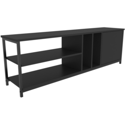 Decorotika Oneida Single Door 4 Shelf Black and Anthracite TV Unit - Size: 51 x 160 x 35cm - Multi - Wilko - thumbnail 3