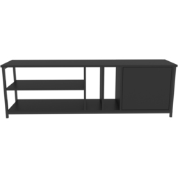 Decorotika Oneida Single Door 4 Shelf Black and Anthracite TV Unit - Size: 51 x 160 x 35cm - Multi - Wilko - thumbnail 6