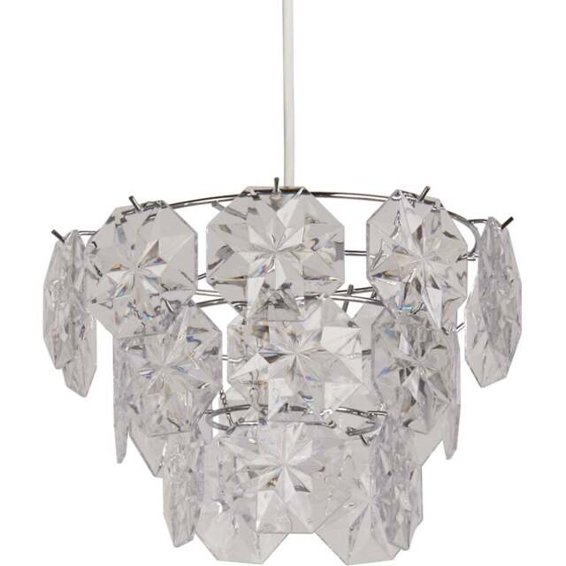 Lighting Collection Clear Textured Acrylic Shade - Size: 19 x 30 x 30cm - Wilko - image 1