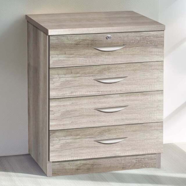 R White Cabinets 4 Drawer Grey Chest of Drawers - Wilko - image 1