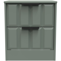 Crowndale New York 2 Drawer Reed Green Bedside Cabinet Ready Assembled - Wilko - thumbnail 4