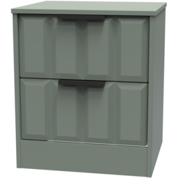 Crowndale New York 2 Drawer Reed Green Bedside Cabinet Ready Assembled - Wilko - thumbnail 3