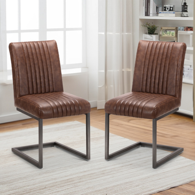 Julian Bowen Brooklyn Set of 2 Brown Dining Chair - Multi - Wilko - image 1