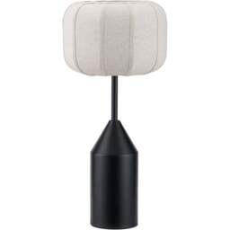 Pacific Lifestyle Oscar Natural Linen Shade Black Metal Structured Table Lamp - Size: 66 x 34 x 34cm - Wilko