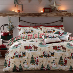 furn. Single Multicolour Jolly Santa Christmas Duvet Cover Set - Wilko - thumbnail 5