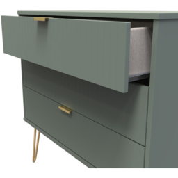 Crowndale 3 Drawer Reed Green Wide Chest of Drawers Ready Assembled - Wilko - thumbnail 7