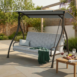Malay Riviera 3 Seater Combo Swingbed - Grey - Wilko - thumbnail 3