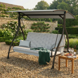 Malay Riviera 3 Seater Combo Swingbed - Grey - Wilko - thumbnail 4