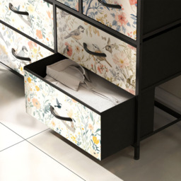 HOMCOM 7 Drawer Single Shelf White Fabric Chest of Drawers - Wilko - thumbnail 4