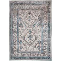 Kukoon Traditional Bordered Medallion Beige Grey Washable Rug 240 x 330cm - Blue - Wilko