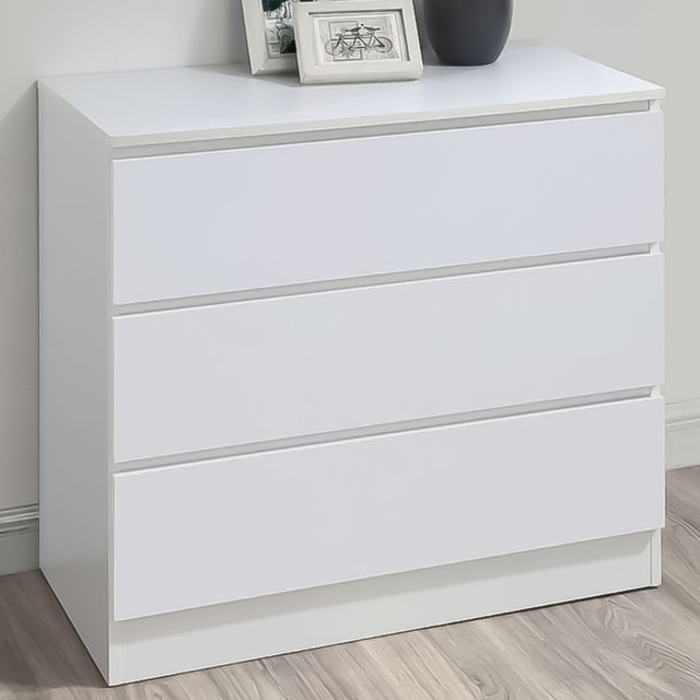 Oslo 3 Drawer White Chest of Drawers - Birlea - Wilko - image 1