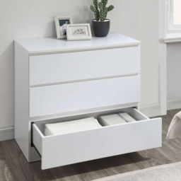 Oslo 3 Drawer White Chest of Drawers - Birlea - Wilko - thumbnail 3