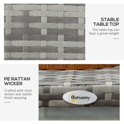 Outsunny Grey Rattan Coffee Table - Size: 90 x 50 x 35cm - Wilko - thumbnail 6
