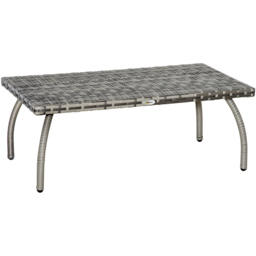 Outsunny Grey Rattan Coffee Table - Size: 90 x 50 x 35cm - Wilko - thumbnail 3