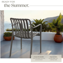 tectake Alcudia Set of 6 Anthracite Garden Chair - Size: 80.5 x 54.5 x 58cm - Grey - Wilko - thumbnail 5