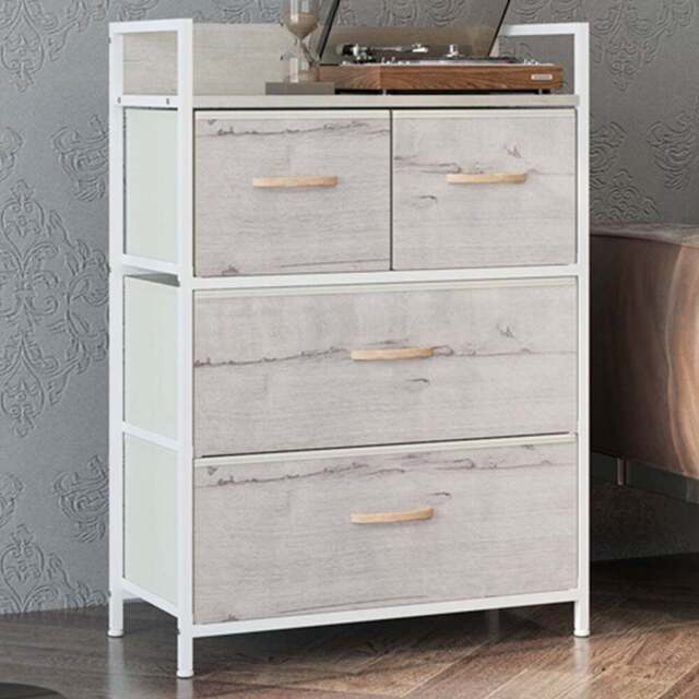 HOMCOM 4 Drawer Natural Bedroom Chest of Drawers - Brown - Wilko - image 1