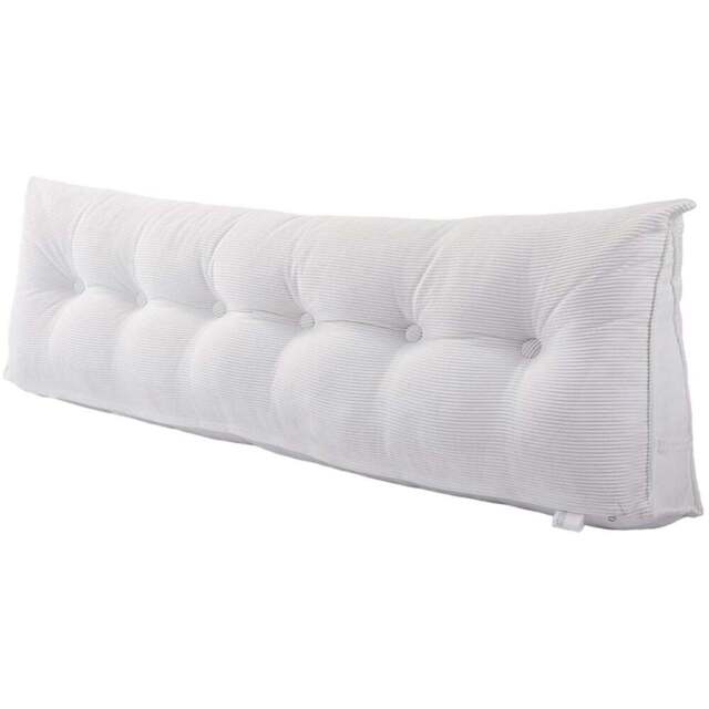 Living and Home Beige Corduroy Wedge Headboard Pillow with Side Pocket 180 x 50cm - Size: 50 x 180 x 20cm - Wilko - image 1
