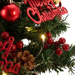 Living and Home LED Lights Baubles and Gold Star Top Mini Artificial Christmas Tree 1.8ft - Multi - Wilko - thumbnail 4