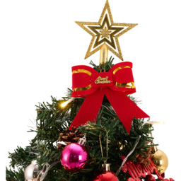 Living and Home LED Lights Baubles and Gold Star Top Mini Artificial Christmas Tree 1.8ft - Multi - Wilko - thumbnail 6