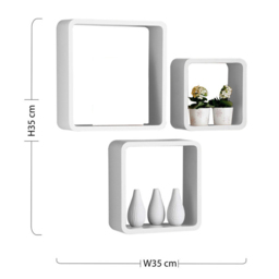 Premier Housewares White Floating Shelf 3 Pack - Size: 13 x 35 x 35cm - Wilko - thumbnail 4