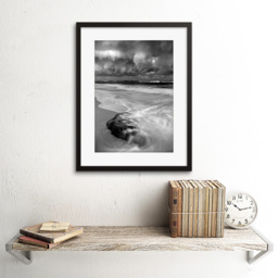 Wee Blue Coo Black and White Storm Sea Beach Wave Landscape Framed Wall Art Print 30 x 41cm - Size: 43.3 x 33.3 x 1.5cm - Grey - Wilko - thumbnail 3