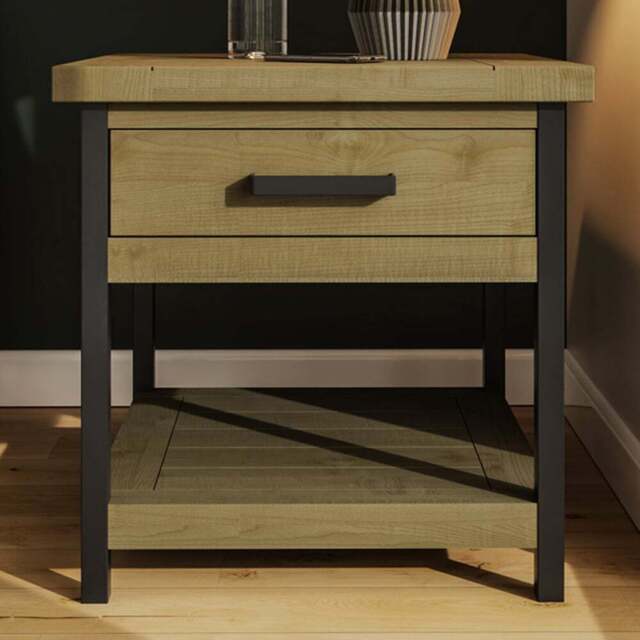 FWStyle Lowry Industrial Side Table - Brown - Wilko - image 1