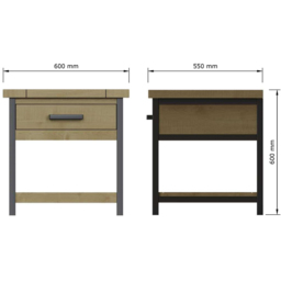 FWStyle Lowry Industrial Side Table - Brown - Wilko - thumbnail 7
