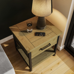 FWStyle Lowry Industrial Side Table - Brown - Wilko - thumbnail 5