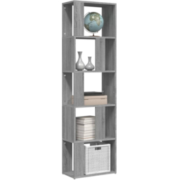 vidaXL 7 Shelf Grey Sonoma Oak Bookcase - Size: 160 x 45 x 24cm - Wilko - thumbnail 5