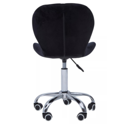 Premier Housewares Black Velvet Quilted Home Office Chair - Size: 49 x 55 x 98cm - Multi - Interiors by Premier - Wilko - thumbnail 6