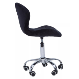 Premier Housewares Black Velvet Quilted Home Office Chair - Size: 49 x 55 x 98cm - Multi - Interiors by Premier - Wilko - thumbnail 5