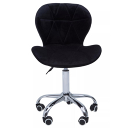 Premier Housewares Black Velvet Quilted Home Office Chair - Size: 49 x 55 x 98cm - Multi - Interiors by Premier - Wilko - thumbnail 4