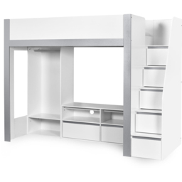 Julian Bowen Gaia Single White and Silver High Sleeper TV Bed - Wilko - thumbnail 4