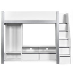 Julian Bowen Gaia Single White and Silver High Sleeper TV Bed - Wilko - thumbnail 3