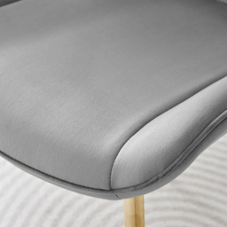 Furniturebox Cesano Set of 2 Grey and Gold Velvet Dining Chair - Wilko - thumbnail 4