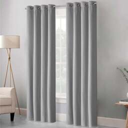 Velosso Waffle Silver Blackout Curtains 137 x 168cm - Size: W 168 x D 137cm - Grey - Wilko
