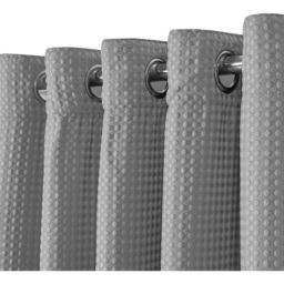 Velosso Waffle Silver Blackout Curtains 137 x 168cm - Size: W 168 x D 137cm - Grey - Wilko - thumbnail 3