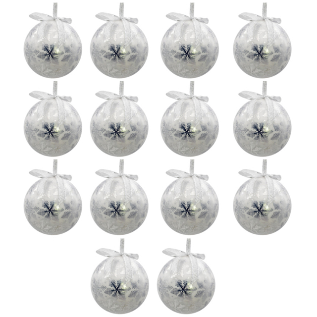 The Christmas Workshop White and Silver Foil Bauble 14 Pack - Wilko - image 1